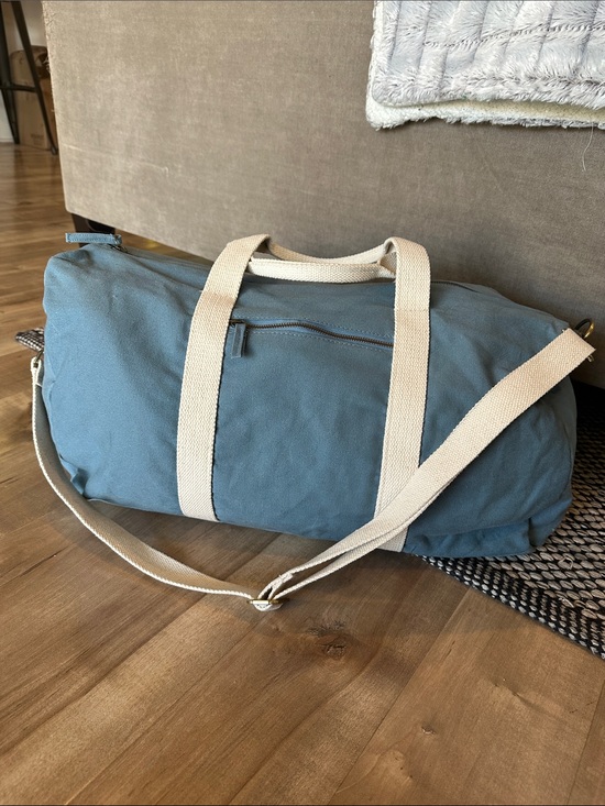 Known Supply Other - Men's Canvas Duffel Bag in Teal with Cream Straps - Travel & Gym Carryall